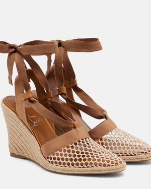 Christian Louboutin Toleda Espadrille Wedges - Brown