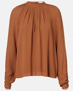 JOSEPH Garcia Draped Blouse - Brown