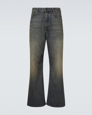 Balenciaga Faded Wide-Leg Jeans - Grey
