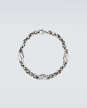 Gucci Bracciale A Catena Interlocking - Metallizzato