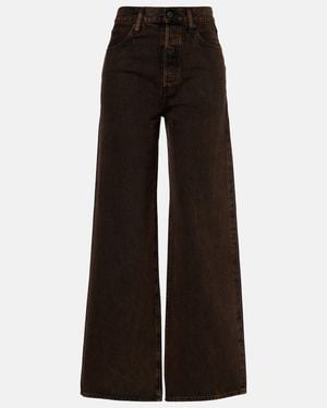 FRAME Collegiate High-Rise Wide-Leg Jeans - Black