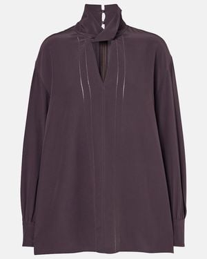 JOSEPH Rivoli Silk Crepe De Chine Blouse - Purple