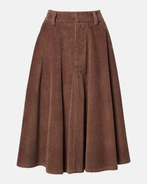 Brunello Cucinelli Midirock Monili Aus Baumwoll-Cord - Braun