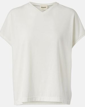 KHAITE Devra Cotton-Blend Top - White