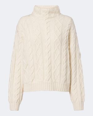 Bogner Malene Cable-Knit Wool-Blend Turtleneck Jumper - White