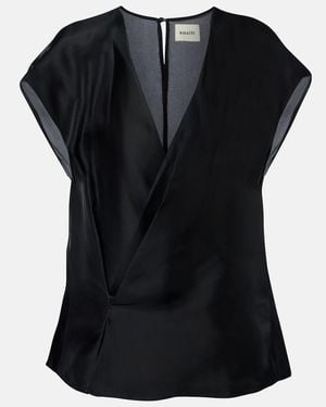 KHAITE Mer Silk Top - Black