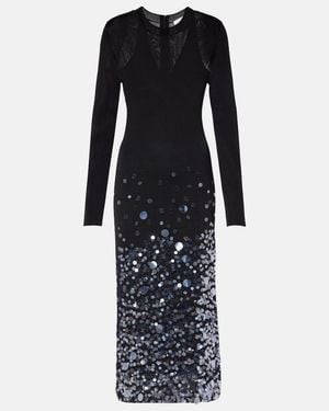 Carolina Herrera Sequined Cocktail Dress - Blue