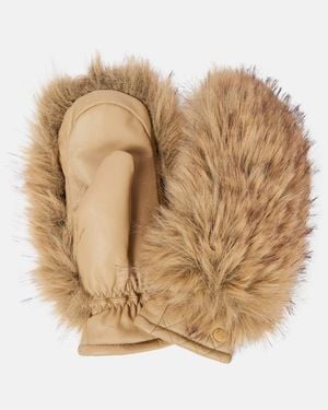 Goldbergh Hill Leather Ski Mittens - Natural