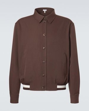 Loewe Wool Gabardine Blouson Jacket - Brown