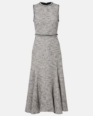 Safiyaa Andrea Tweed Midi Dress - Grey