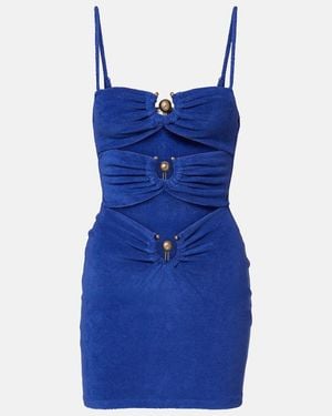 Christopher Esber Cutout Cotton-Blend Terry Minidress - Blue