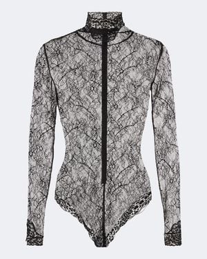 Valentino Bodysuit Aus Spitze - Grau