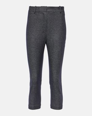 Magda Butrym High-Rise Wool And Cotton Cropped Trousers - Grey