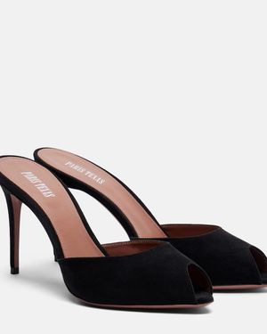 Paris Texas Vera 85 Suede Mules - Black