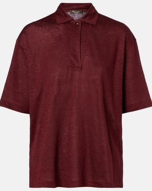 Loro Piana Gargano Linen Polo Shirt - Red