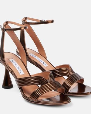 Aquazzura Daryl 75 Leather Sandals - Brown