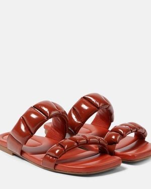 Dries Van Noten Leather Slides - Red