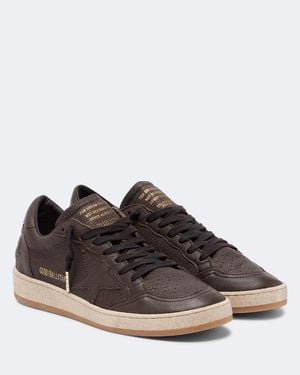 Golden Goose Ball Star Leather Trainers - Brown