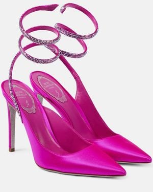 Rene Caovilla Verzierte Pumps Cleo Aus Satin - Pink