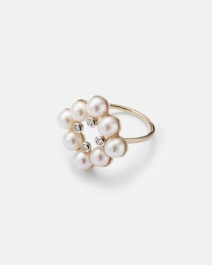 Mateo Cluster 14Kt Ring With Pearls And Diamonds - White