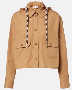 Moncler Hooded Cotton-Blend Jacket - Natural
