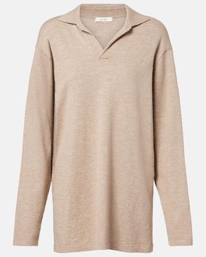 The Row Niosa Cotton And Linen Polo Jumper - Natural