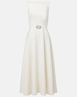 Safiyaa Belted A-Line Midi Dress - White