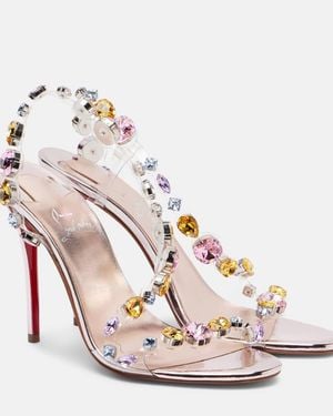 Christian Louboutin Rosa Z 100 Embellished Leather Sandals - Pink