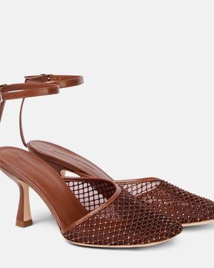 Christopher Esber Minette Crystal-Embellished Mesh Pumps - Brown