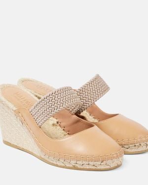 Malone Souliers Siena 70 Leather Espadrille Wedges - Natural