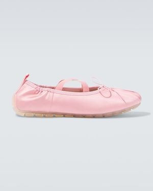 Simone Rocha Ballerina Grip Pleated Ballet Flats - Pink