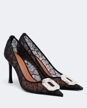AMINA MUADDI Verzierte Pumps Camelia Aus Spitze - Schwarz