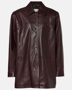Magda Butrym Oversized Leather Jacket - Brown