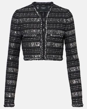 Giambattista Valli Cropped Lame Jacket - Black