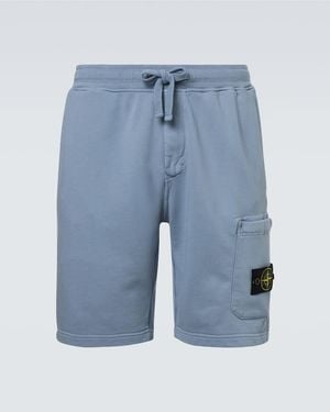 Stone Island Compass Cotton Shorts - Blue