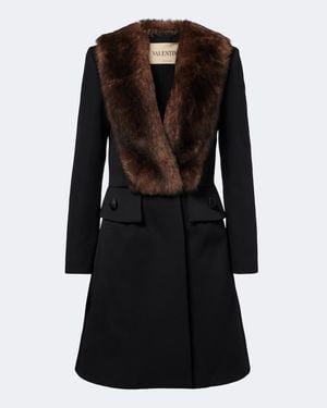 Valentino Mantel Aus Schurwolle - Schwarz