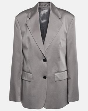 Prada Single-Breasted Cotton Blazer - Grey