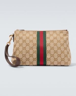 Gucci Pochette Gg Canvas Small - Neutre