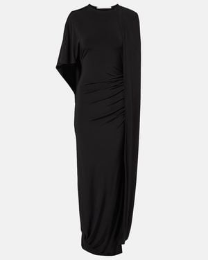 Stella McCartney Caped Ruched Gown - Black