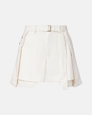 Sacai Paneled Denim Shorts - Natural