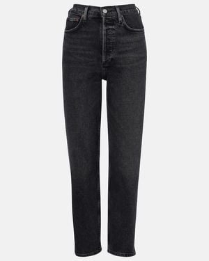 Agolde 90's Pinch Waist Crop Straight Jeans - Black