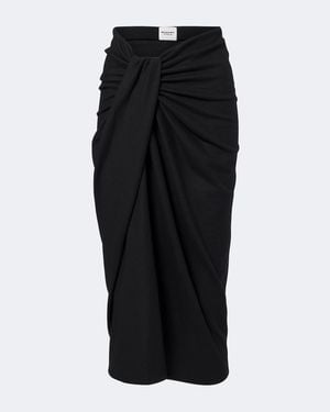 Isabel Marant Jeldia Draped Midi Skirt - Black