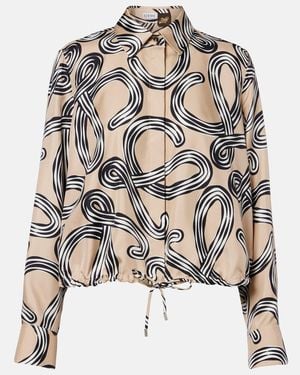 Loewe Paula's Ibiza Anagram Silk Shirt - Natural