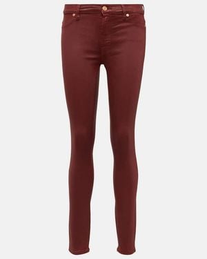 7 For All Mankind High-Rise-Hose Aus Einem Baumwollgemisch - Rot