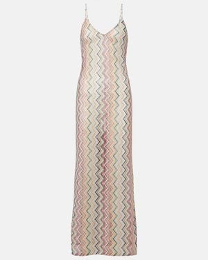 Missoni Zigzag Lame Maxi Dress - Natural