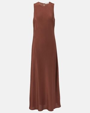 Asceno Valencia Silk Crepe Maxi Dress - Purple
