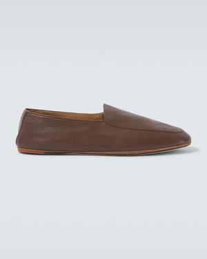 Loro Piana Anton Walk Leather Loafers - Brown
