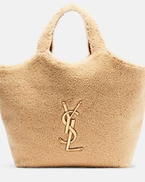 Saint Laurent Icare Maxi Shearling Shopper - Metallic