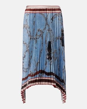 Acne Studios Pleated Printed Midi Skirt - Blue