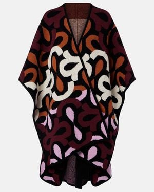 La DoubleJ Maiolika Wool Jacquard Cape - Black